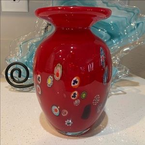 Vintage Millefiori Murano Hand Blown Venetian Vase